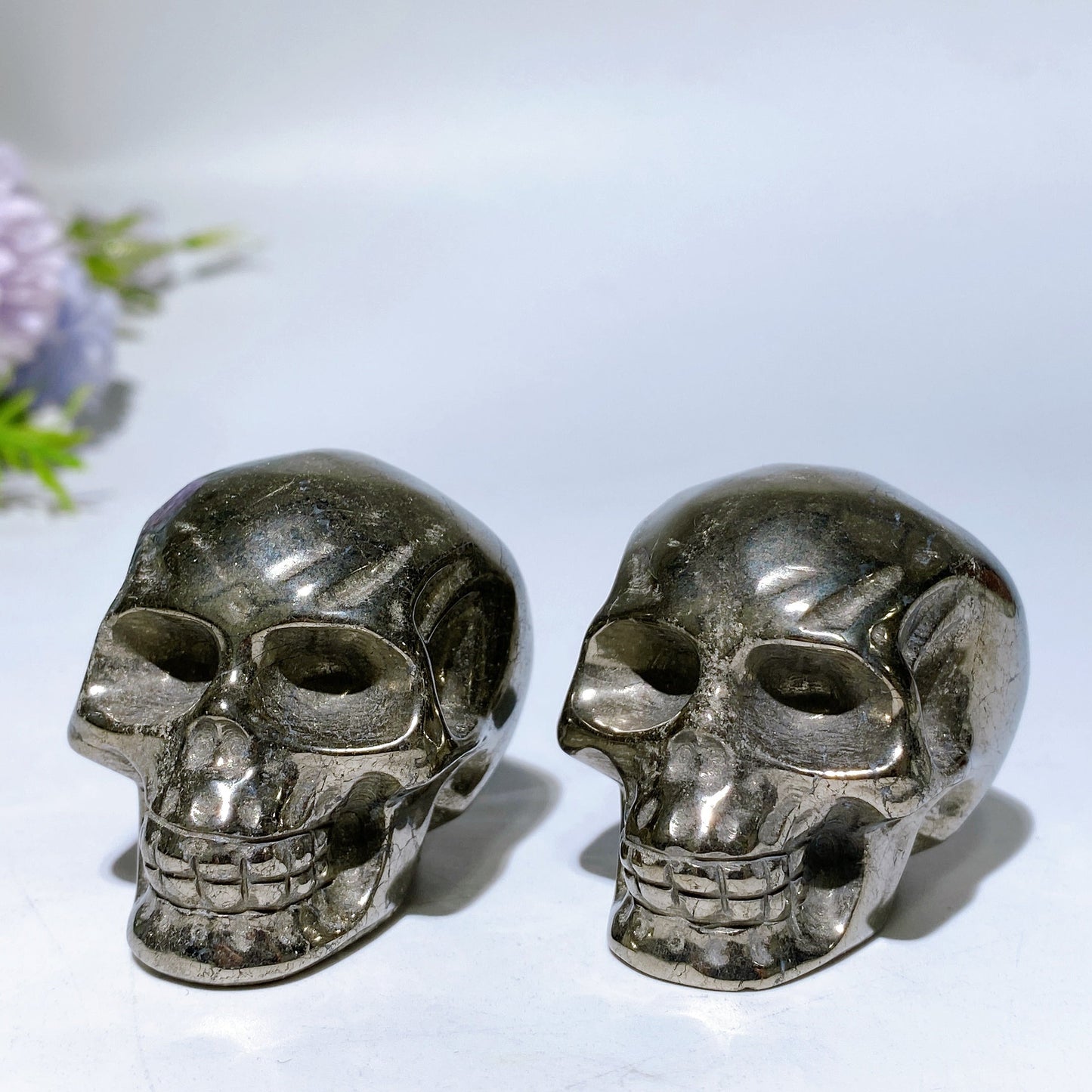 1.9“ Pyrite Skull Carving Crystal Healing Bulk Wholesale