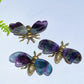 2.2" Crystal Natural Bee Carving with Metal Body Crystal Healing Bulk Wholesale