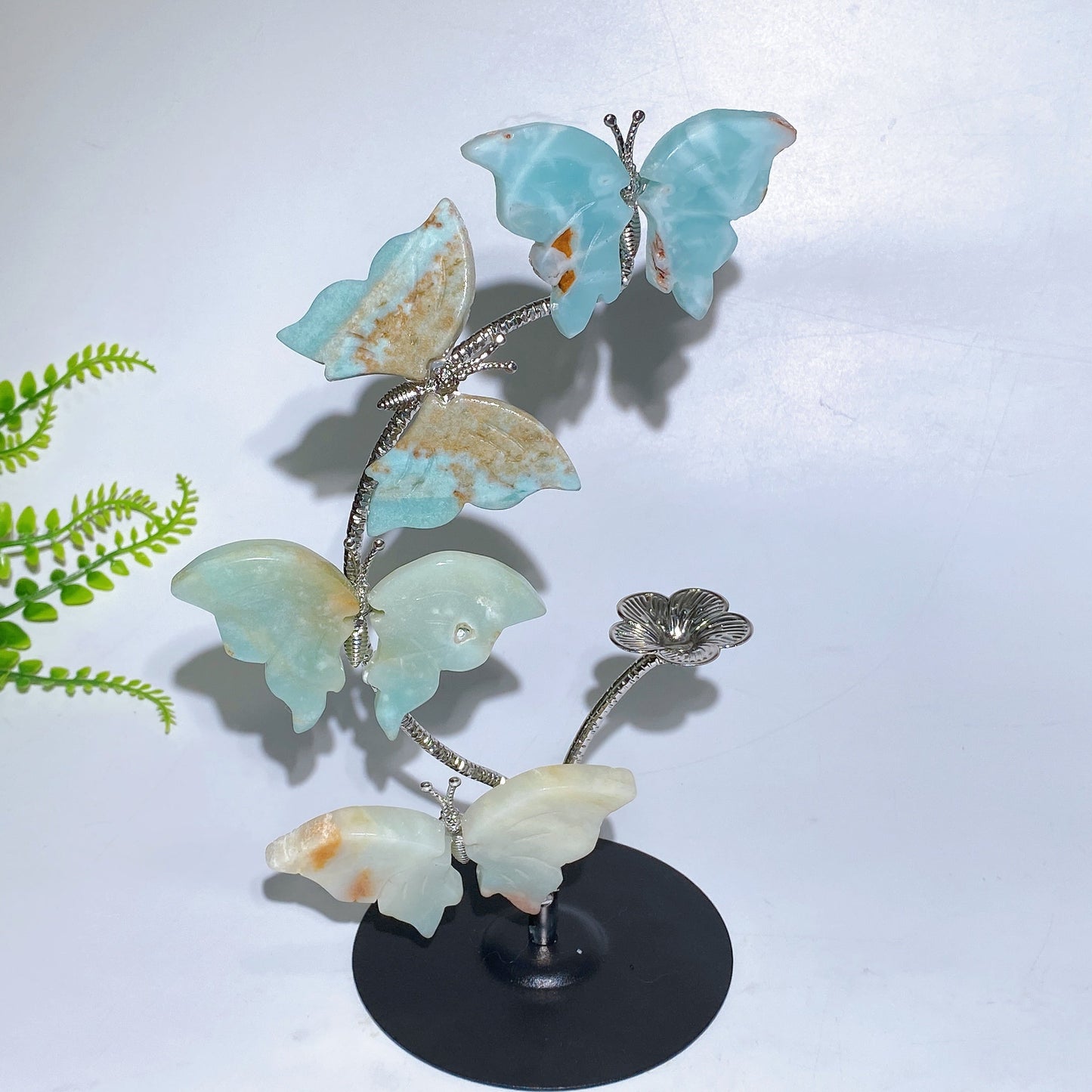 21cm Natrual Butterfly Sphere Holder Crystal Healing Bulk Wholesale