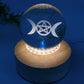 Wooden Lamp Spinning Stand with USB Crystal Healing Bulk Wholesale
