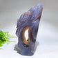 Unique Natural Agate Geode with Nine-tails Fox Carving Free Form Crystal Healing Bulk Wholesale