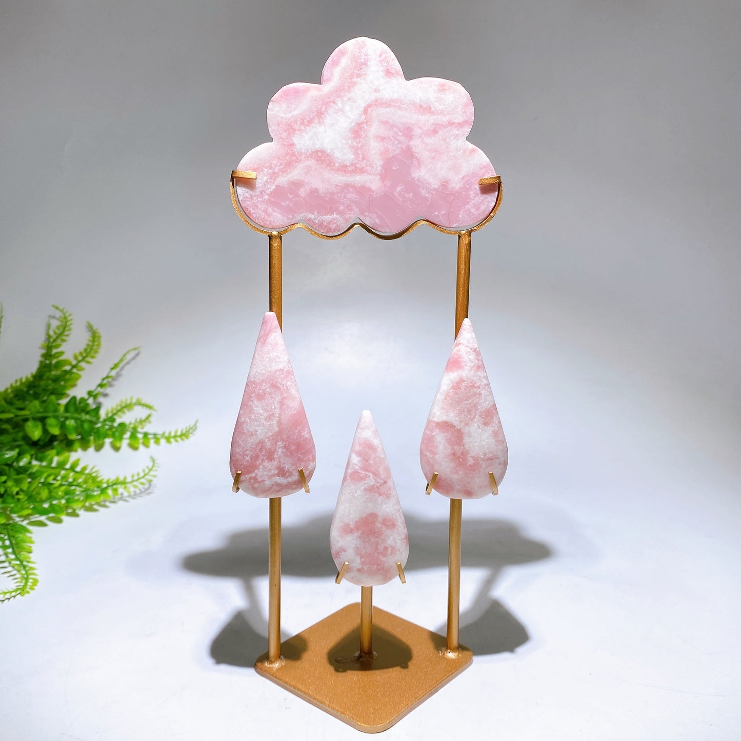 Natural Crystal Cloud Raindrop Carving with Stand Free Form Crystal Healing Bulk Wholesale