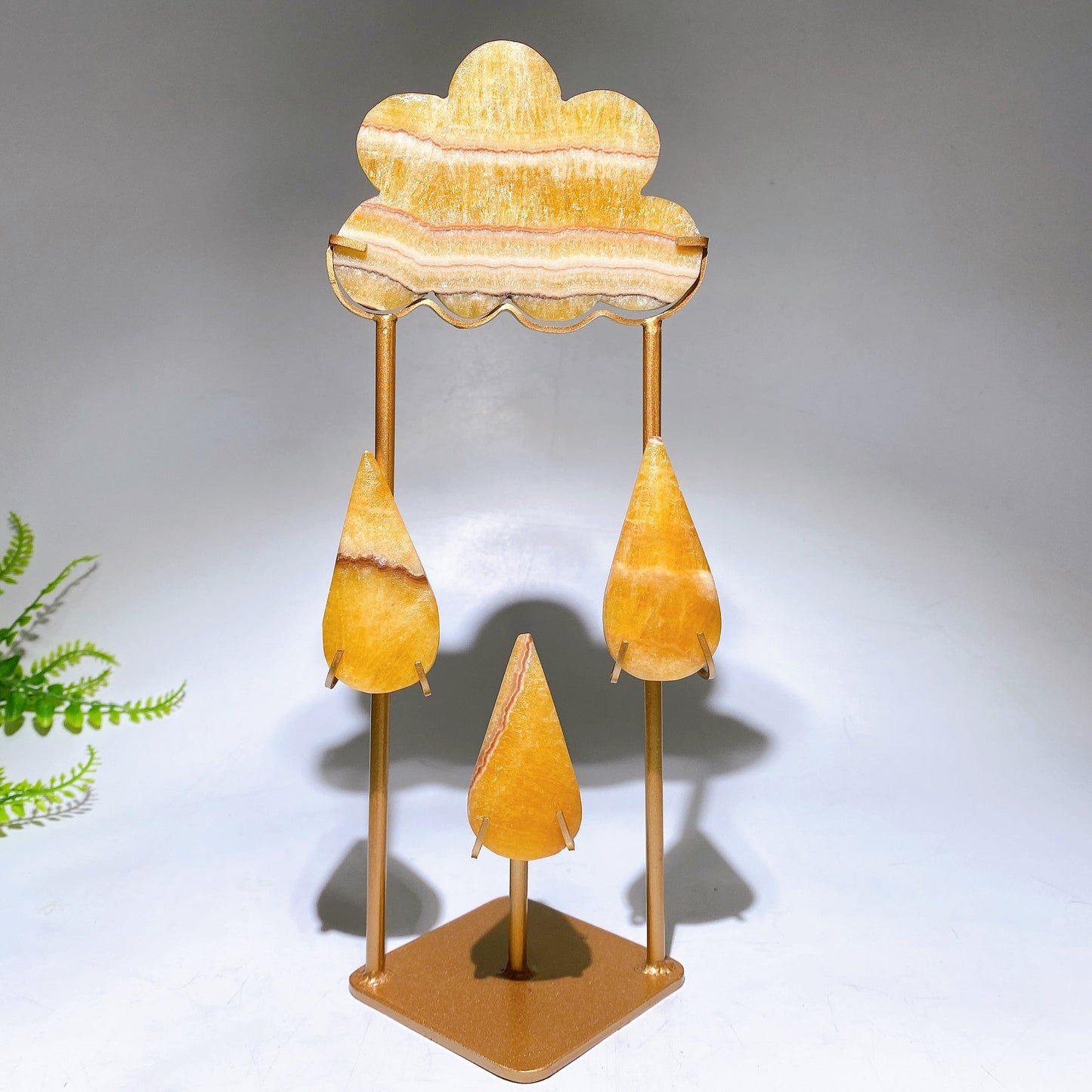Natural Crystal Cloud Raindrop Carving with Stand Free Form Crystal Healing Bulk Wholesale