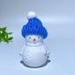 2.2" White Jade Snowman Carving with Cap Crystal Healing Bulk Wholesale