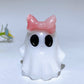 1.8" Natural White Jade Ghost with Bow Halloween Carving Crystal Healing Bulk Wholesale