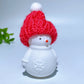 2.2" White Jade Snowman Carving with Cap Crystal Healing Bulk Wholesale