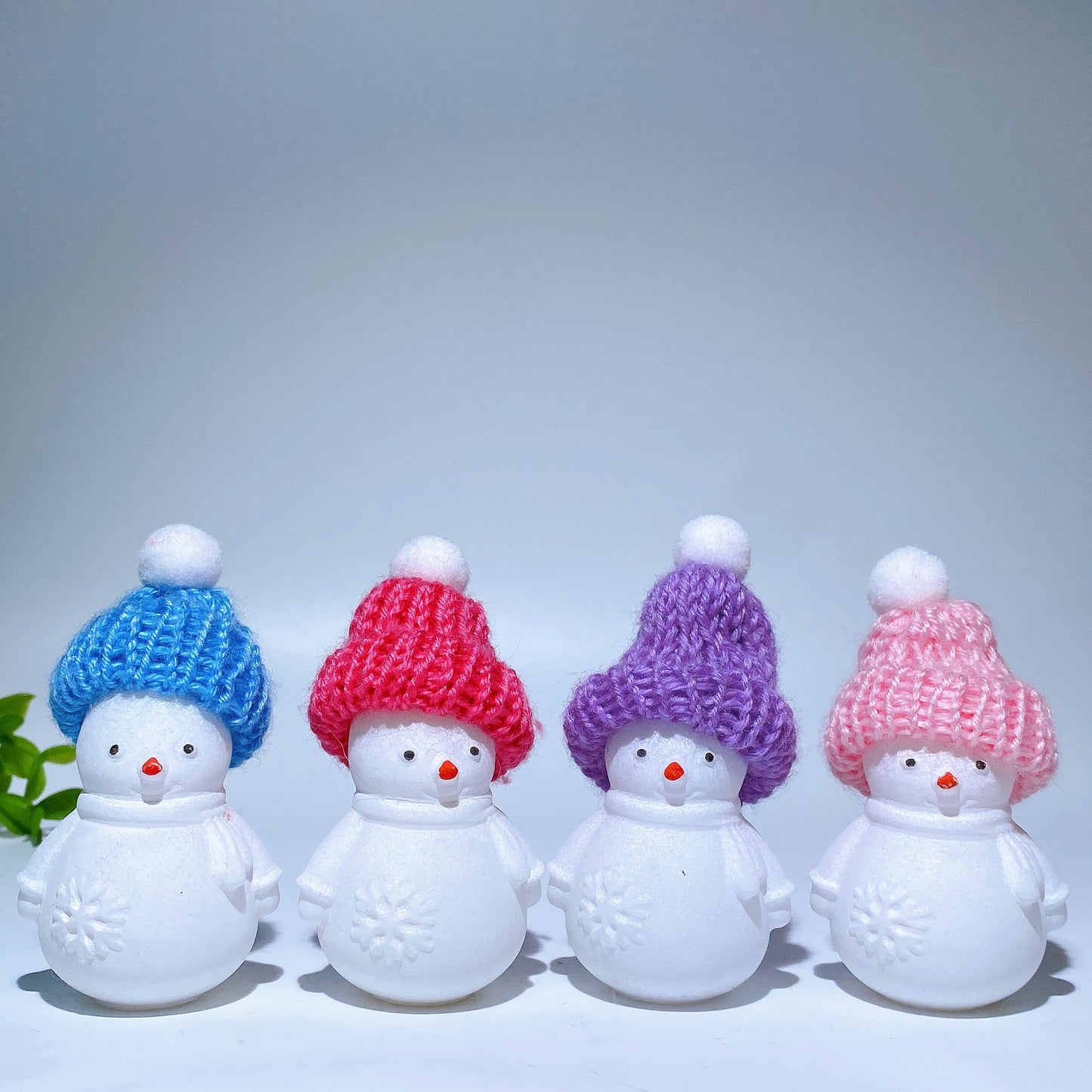 2.2" White Jade Snowman Carving with Cap Crystal Healing Bulk Wholesale