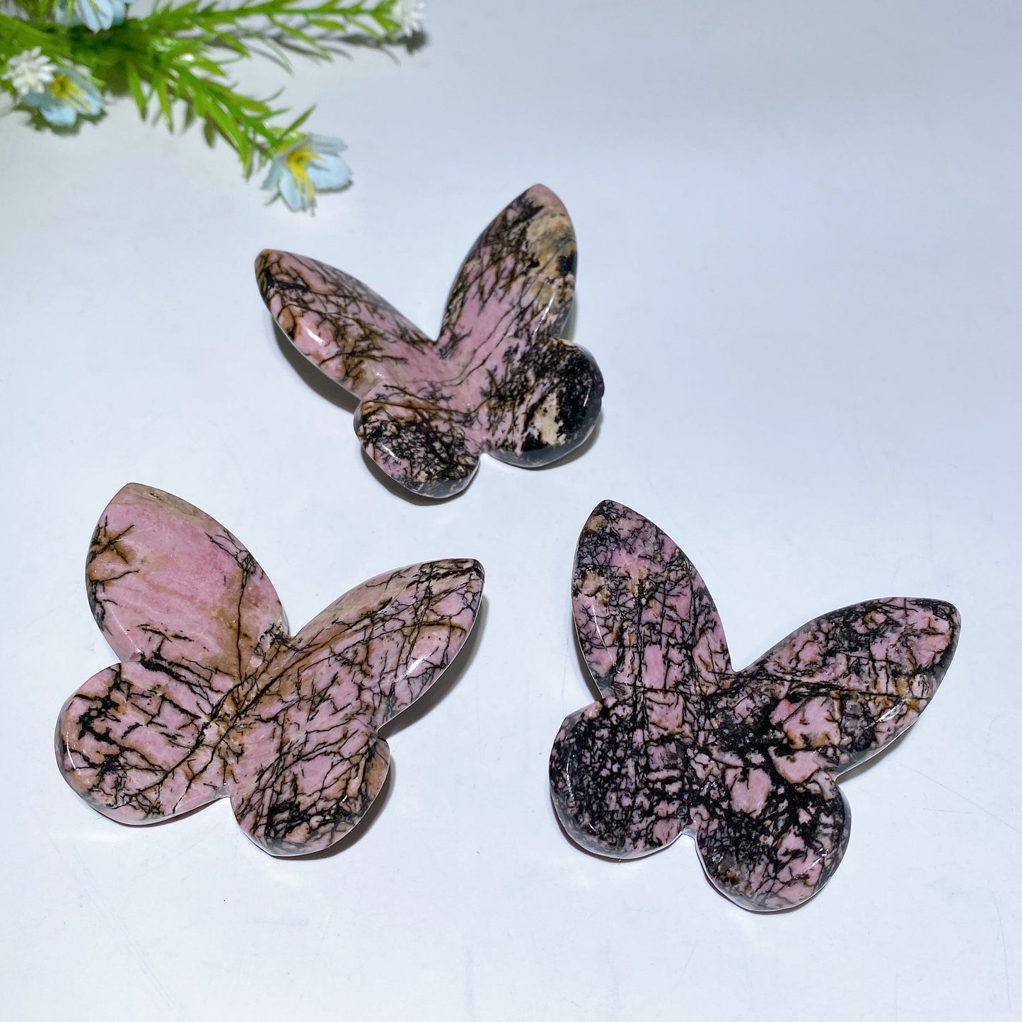2.3" Rhodonite Mookite Butterfly Carving Crystal Healing Bulk Wholesale