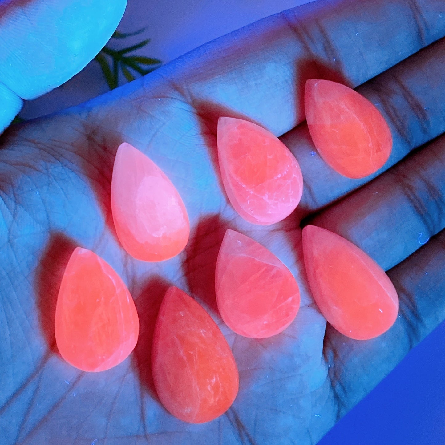 20-24mm UV Reactive Kunzite Drop Shape Cabochon for Jewelry DIY Crystal Healing Bulk Wholesale