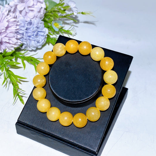 12mm Orange Calcite Bracelet Crystal Healing Bulk Wholesale