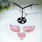 25cm Pink Opal Heart Wings Carving with Stand Crystal Healing Bulk Wholesale