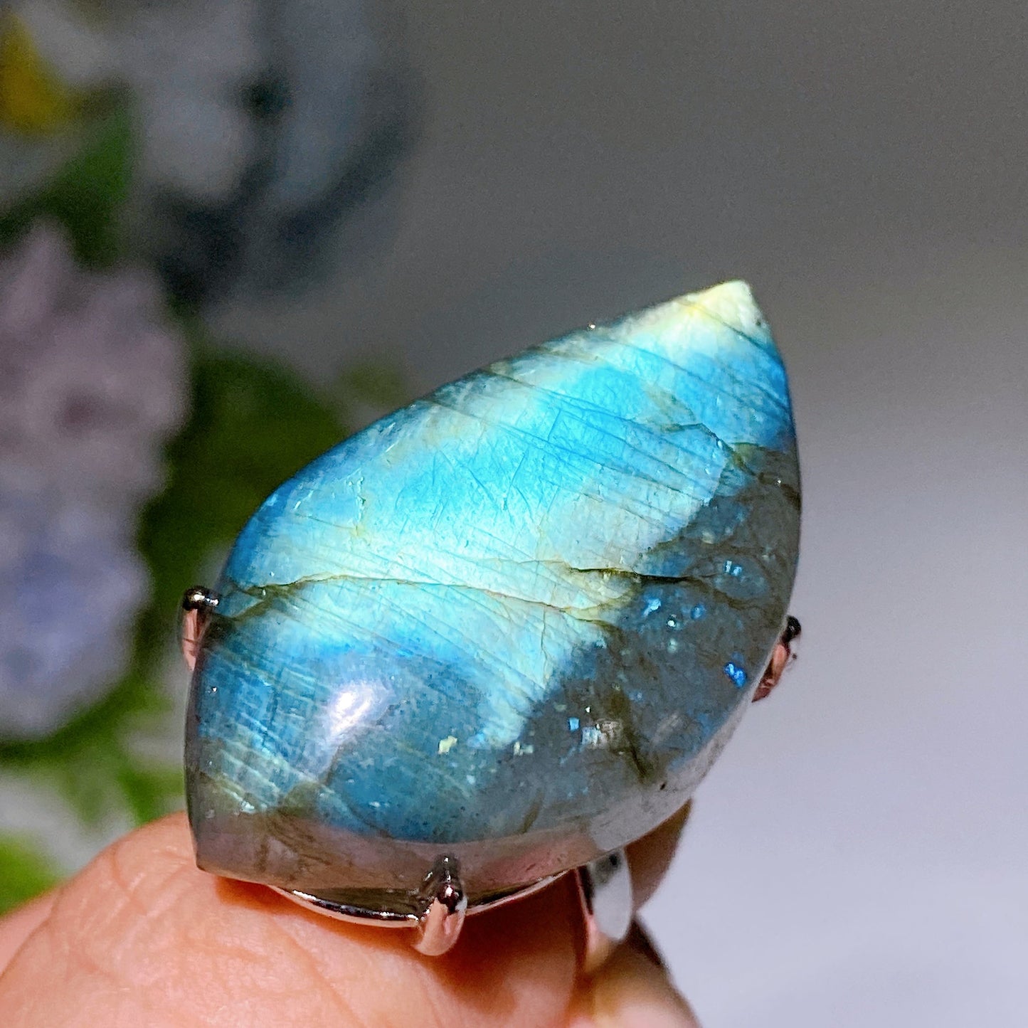 1.2"-1.7" Irregular Shape Labradorite Ring Crystal Healing Bulk Wholesale