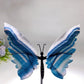 Large Unique Blue Green Fluorite Butterfly Wings Carving with Stand Crystal Healing Bulk Wholesale