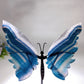 Large Unique Blue Green Fluorite Butterfly Wings Carving with Stand Crystal Healing Bulk Wholesale