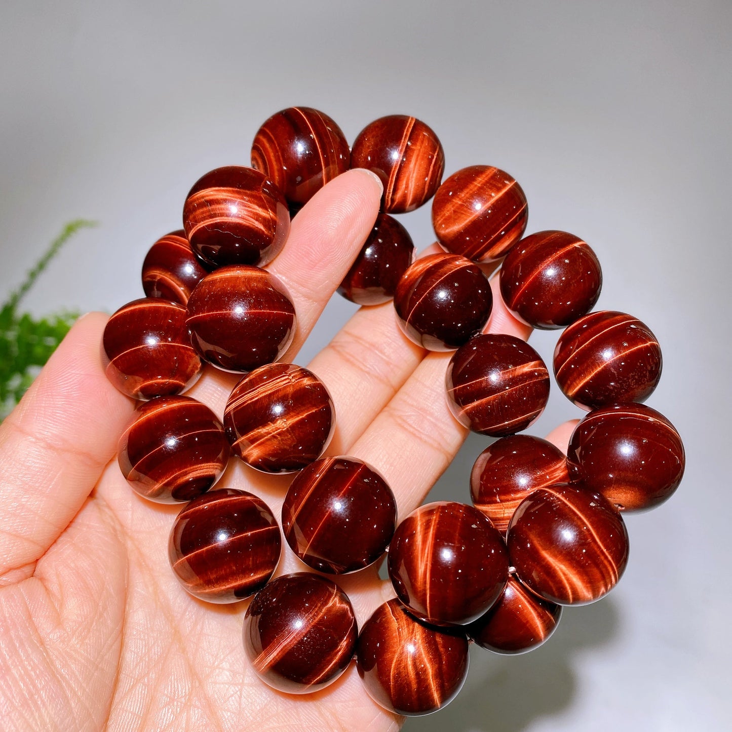 20mm Red Tiger's Eye Bracelet Crystal Healing Bulk Wholesale