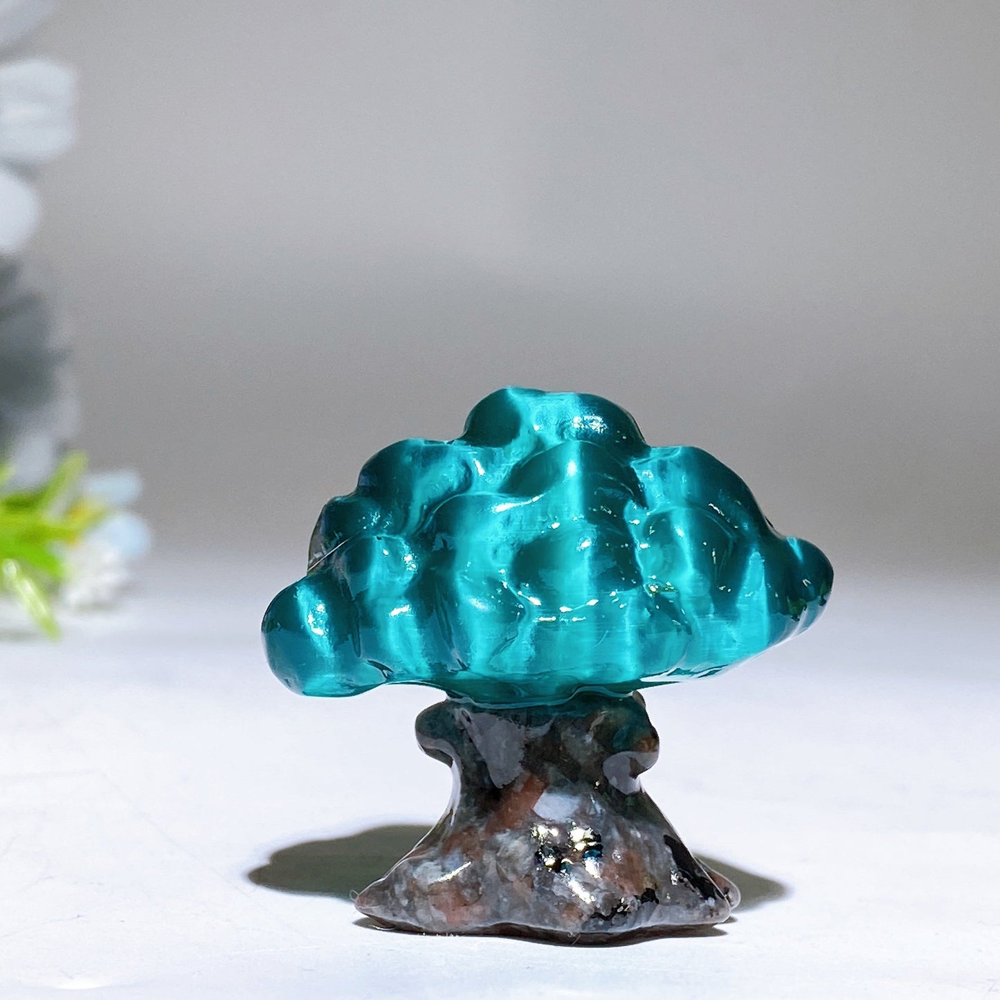 1.4“ Cat's Eye with Yooperlite Tree Carving Crystal Healing Bulk Wholesale