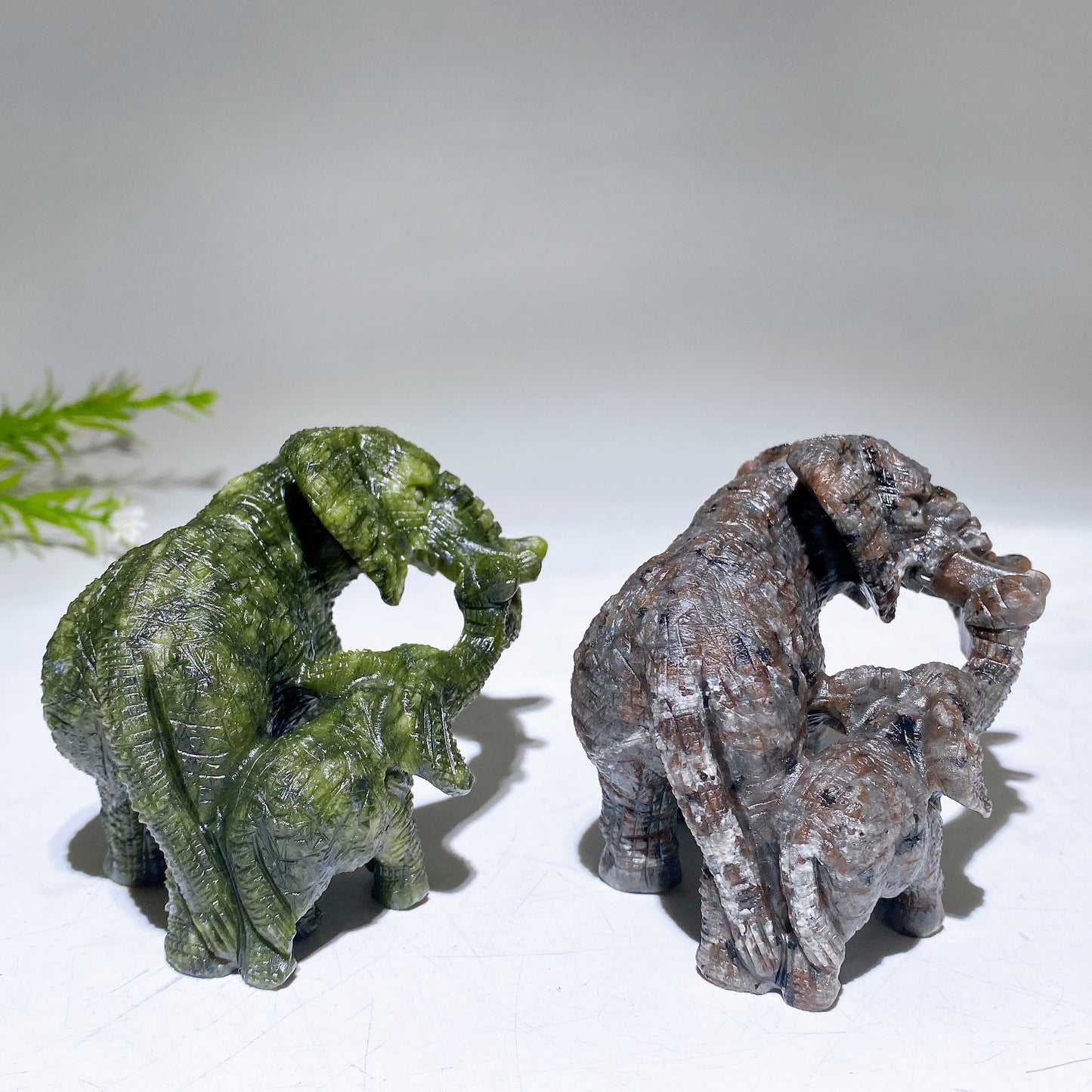 3.4" Hand Carved Natural Serpentine Yooperlite Elephant Crystal Healing Bulk Wholesale