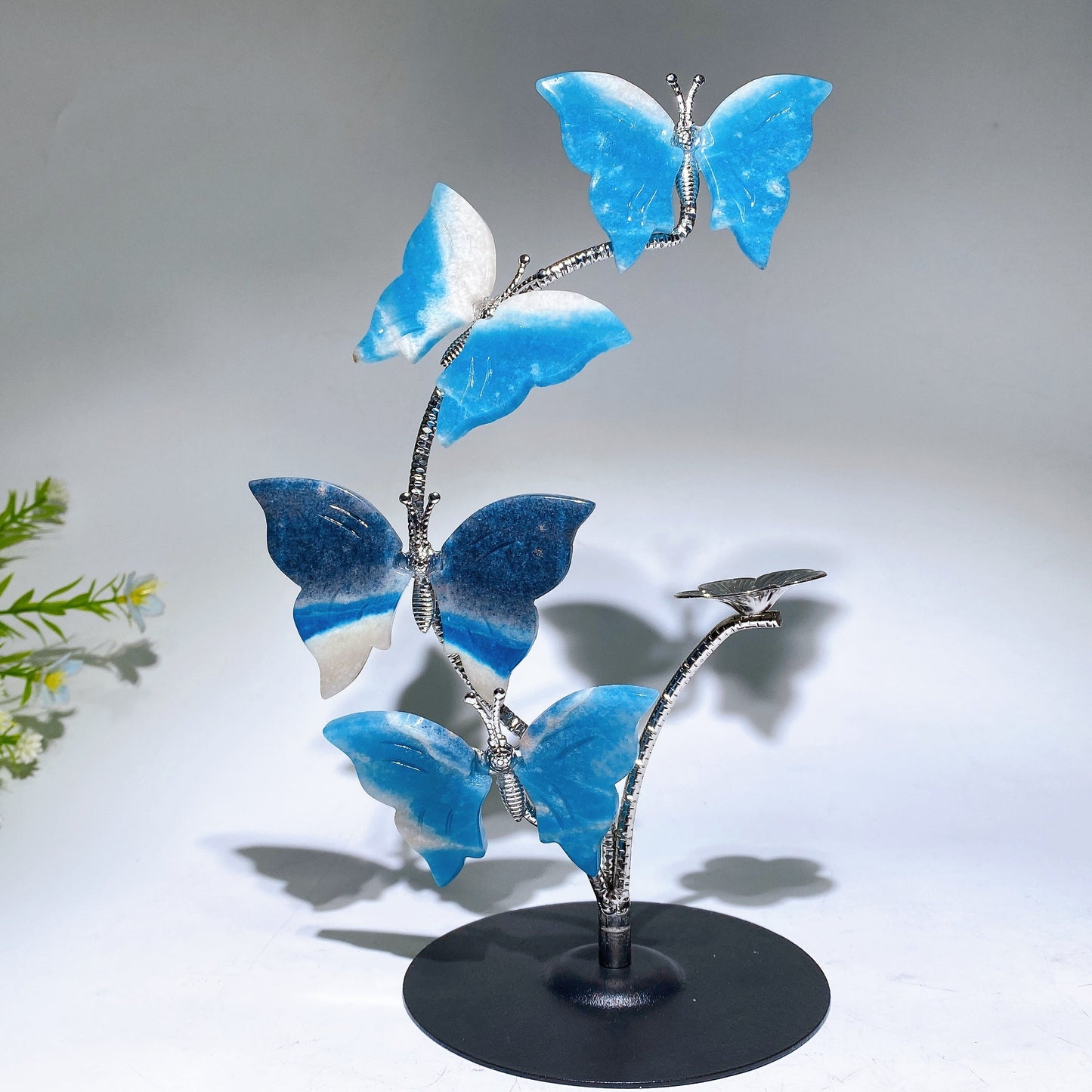 21cm Natrual Butterfly Sphere Holder Crystal Healing Bulk Wholesale