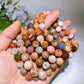 10-11.5mm Faceted Coral Agate Bracelet Crystal Healing Bulk Wholesale