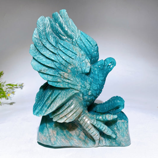 18cm Hand Carved Natural Amazonite Eagle Crystal Healing Bulk Wholesale