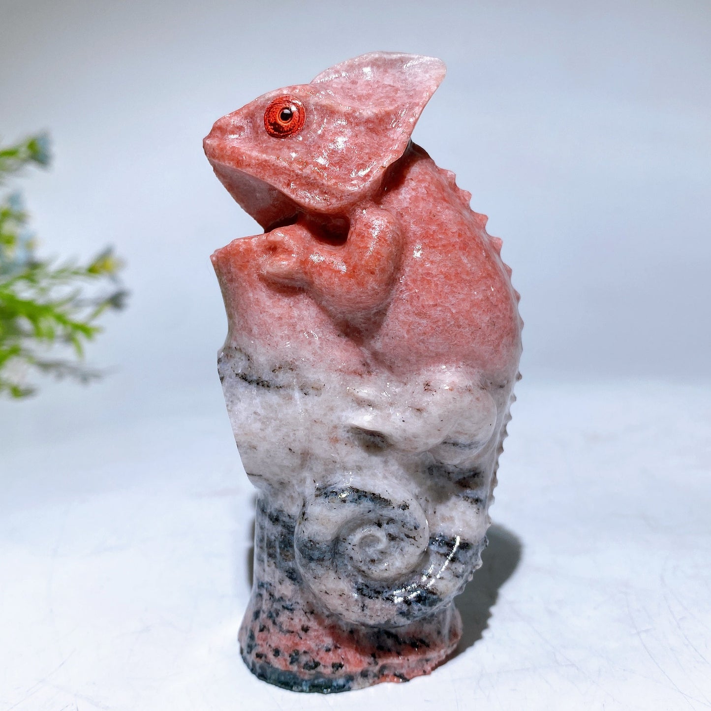 3.9" Natural Jade Chameleon Carving Crystal Healing Bulk Wholesale