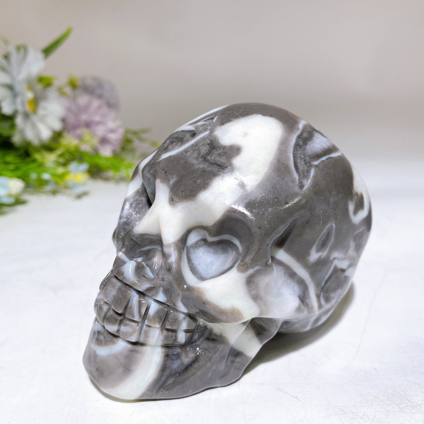 3.7"-3.9" Garnet Shell Stone Skull Carving Crystal Healing Bulk Wholesale