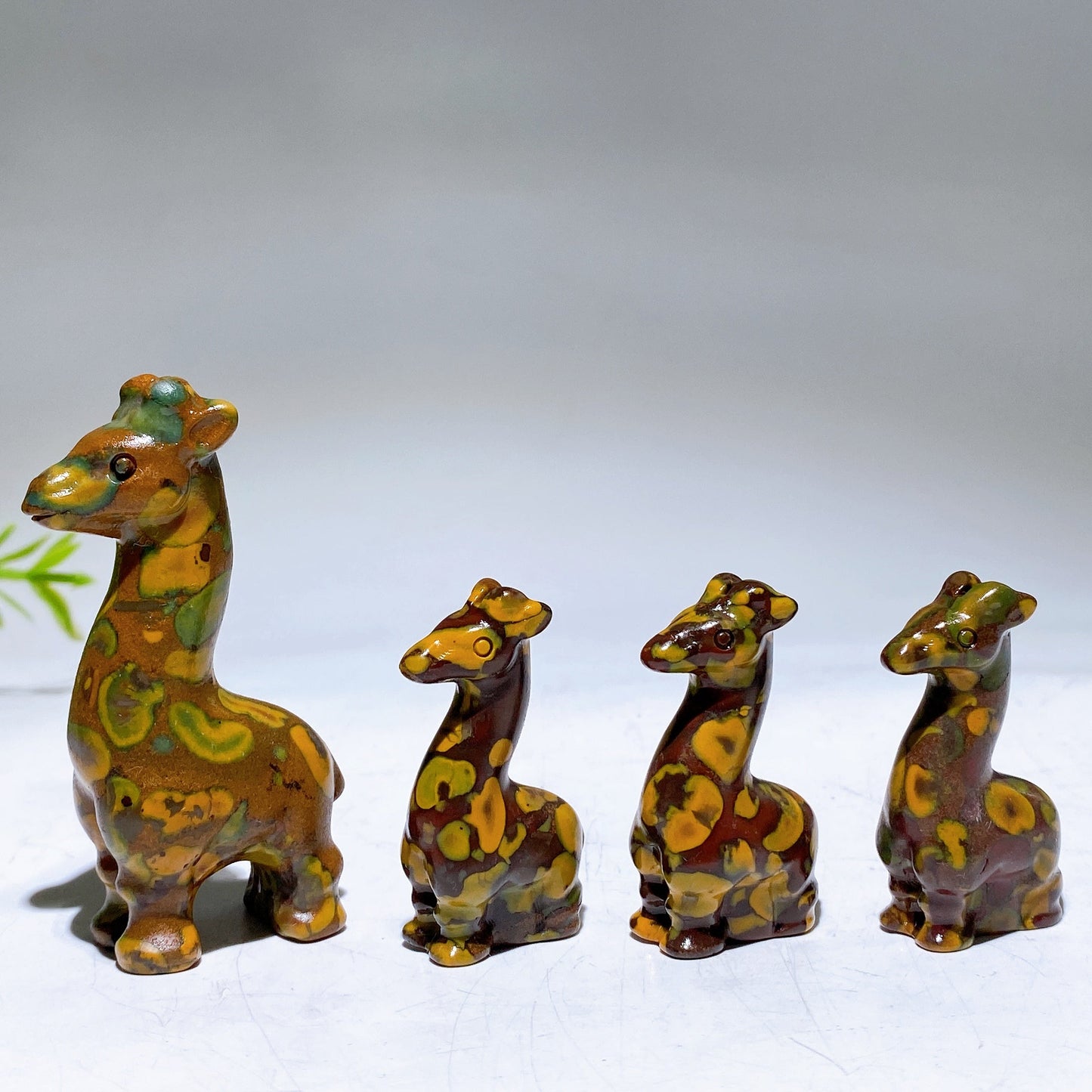 1.5"-2.4" Fruit Jasper Giraffe Carving Crystal Healing Bulk Wholesale