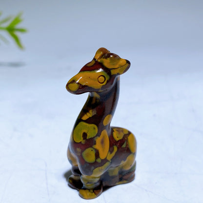 1.5"-2.4" Fruit Jasper Giraffe Carving Crystal Healing Bulk Wholesale