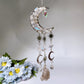 Crystal Chips Moon Shape Suncatcher Hanging Ornament Crystal Healing Bulk Wholesale