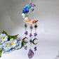 Crystal Chips Moon Shape Suncatcher Hanging Ornament Crystal Healing Bulk Wholesale