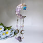Crystal Chips Moon Shape Suncatcher Hanging Ornament Crystal Healing Bulk Wholesale
