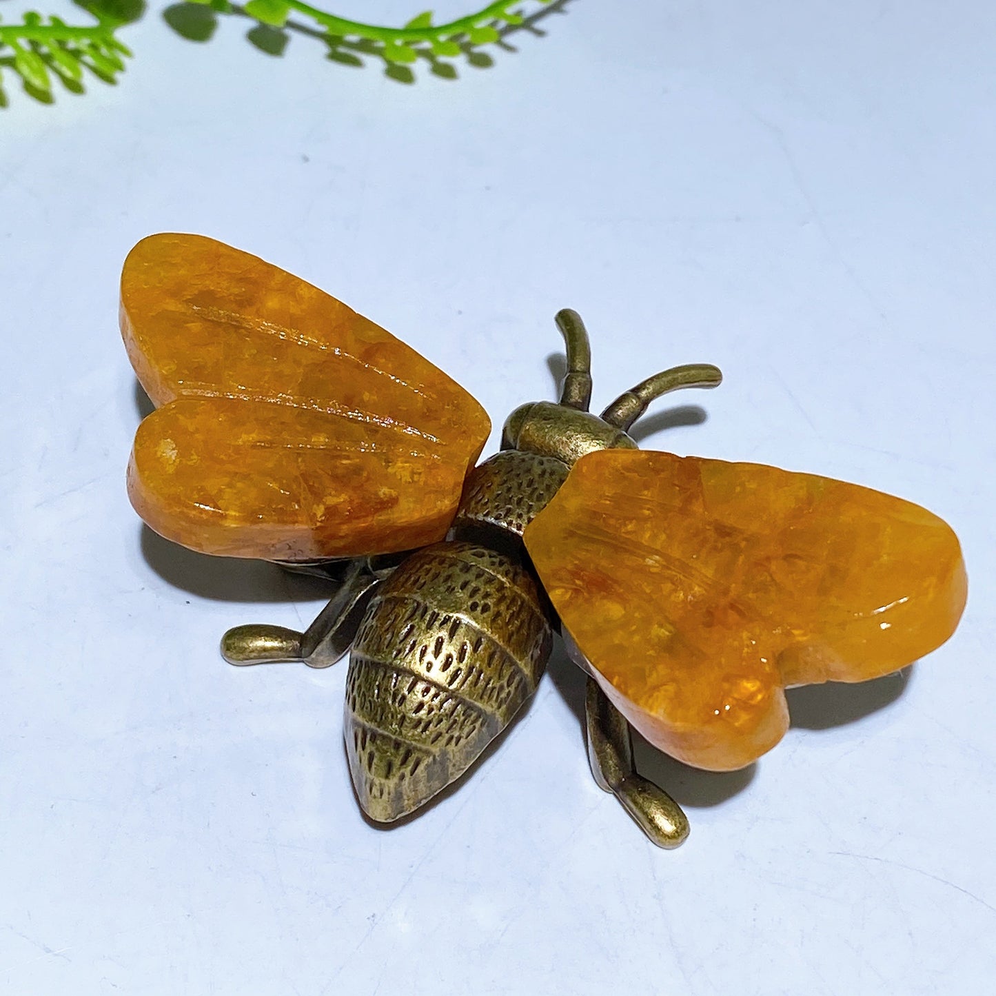 3.0" Natural Crystal bee with Metal Body Crystal Healing Bulk Wholesale