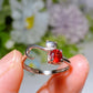 Sterling Silver Cat Design Garnet Ring Crystal Healing Bulk Wholesale