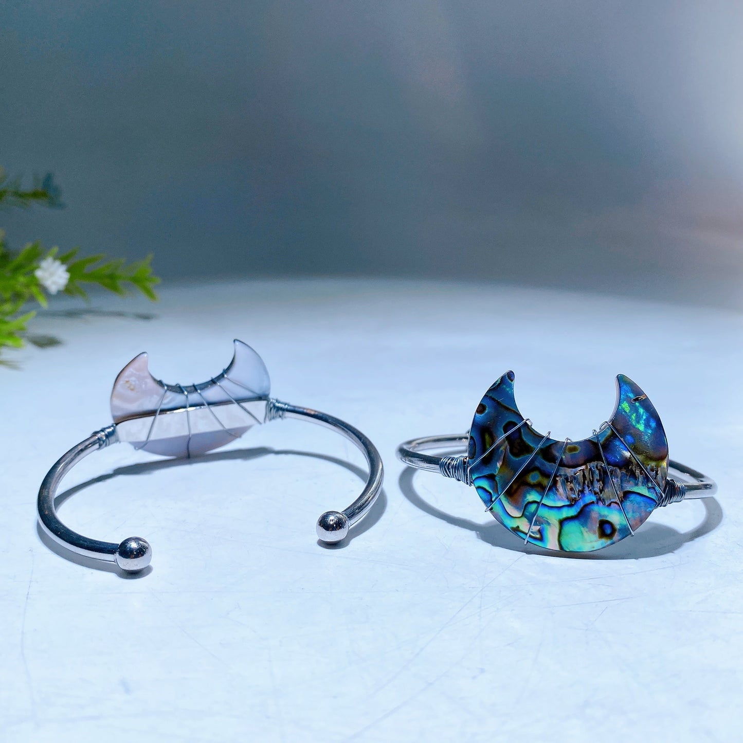 Abalone Shell Moon Bangle Crystal Healing Bulk Wholesale