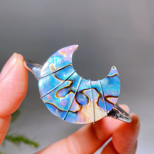 Abalone Shell Moon Bangle Crystal Healing Bulk Wholesale