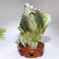 22cm Hand Carved Natural Green Jade Pomegranate Grapes with Wooden Stand Cryrstal Healing Bulk Wholesale