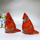 3.2" Red Jasper Cardinal Carving Crystal Healing Bulk Wholesale