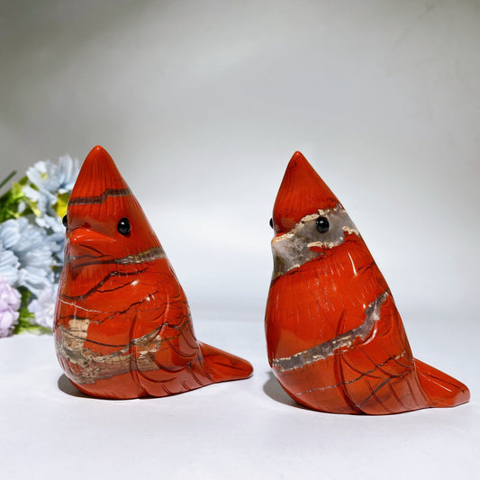 3.2" Red Jasper Cardinal Carving Crystal Healing Bulk Wholesale