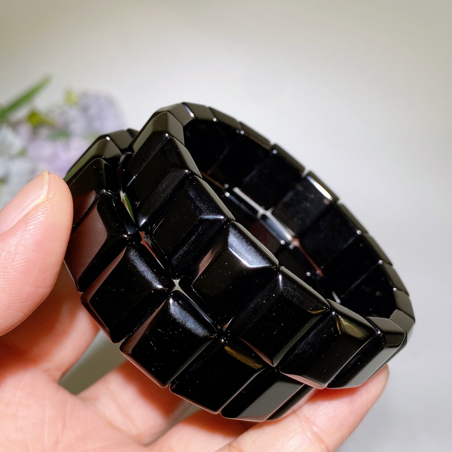 12mm 15mm Black Obsidian Bangle Crystal Healing Bulk Wholesale