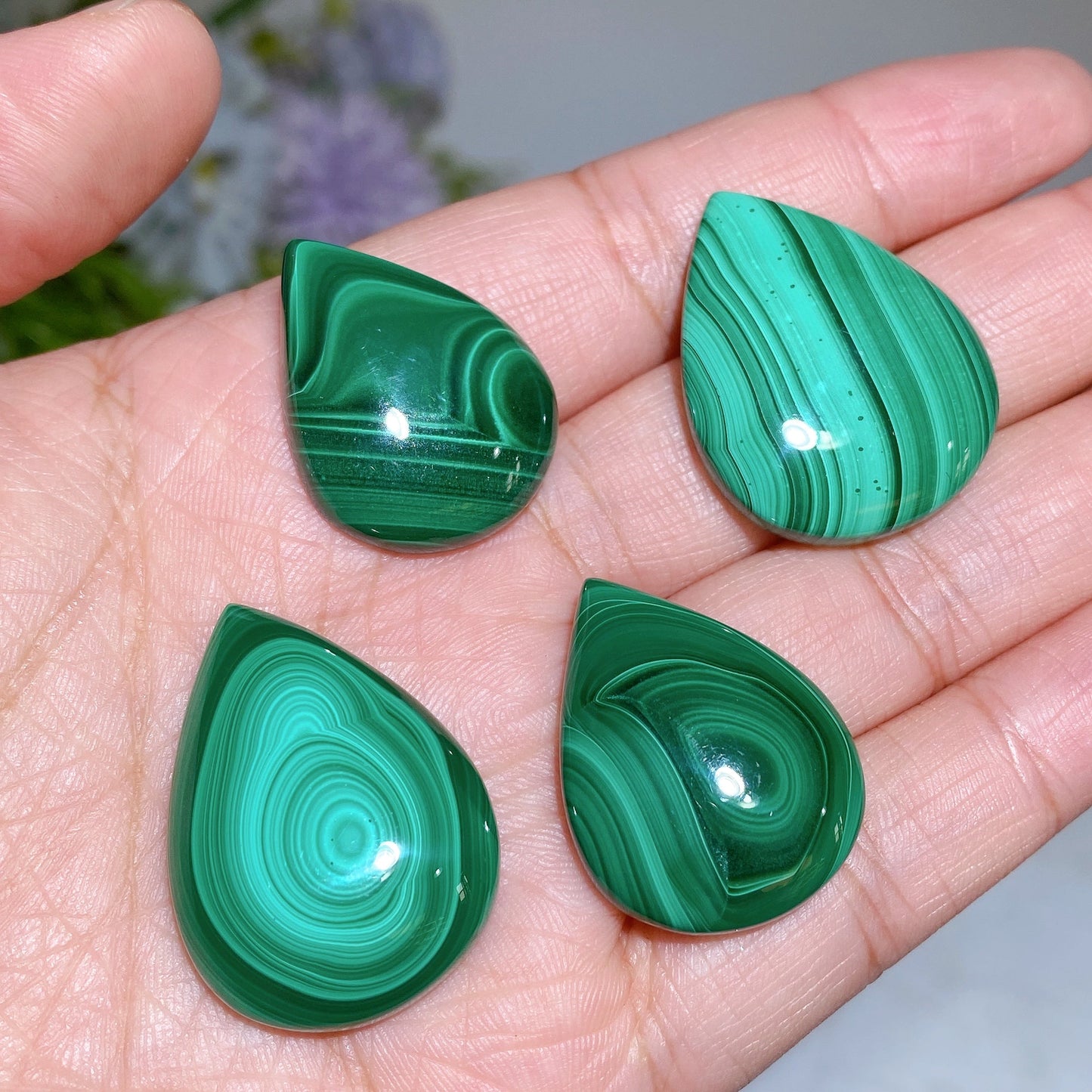 Malachite Drop Shape Cabochon for jewelry DIY Crystal Healing Bulk Wholesale
