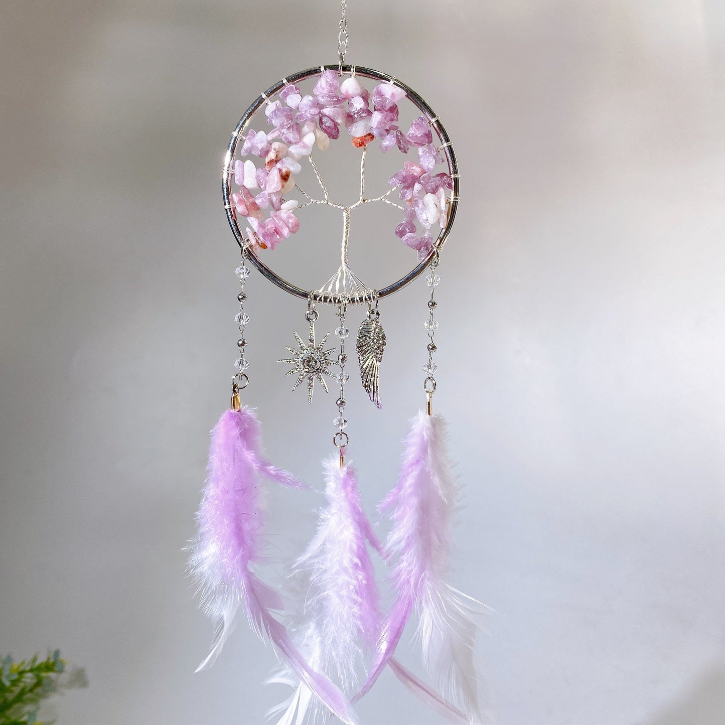 28cm Natural Crystal Dreamcatcher Crystal Healing Bulk Wholesale