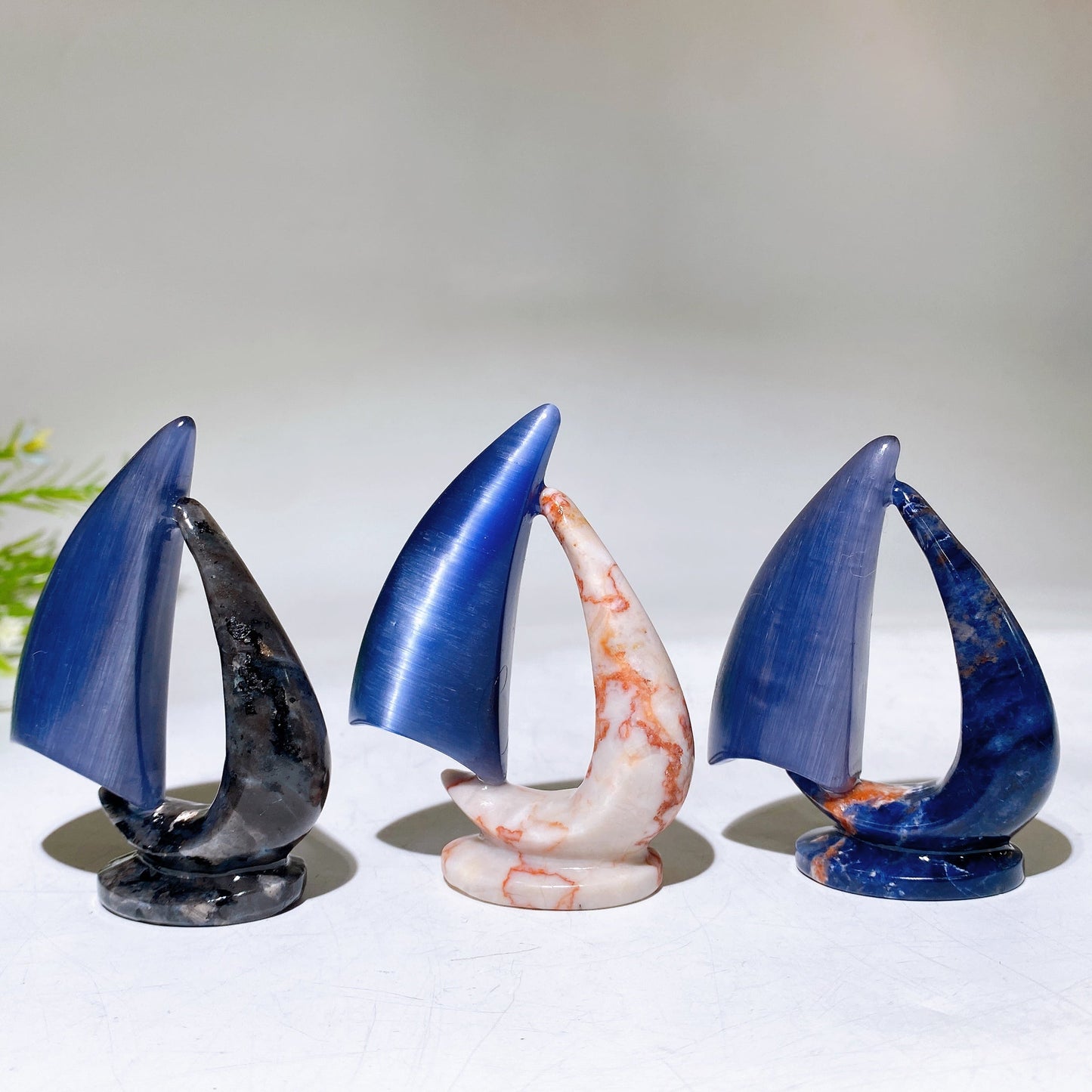 3.0" Crystal Sailboat Carving Crystal Healing Bulk Wholesale