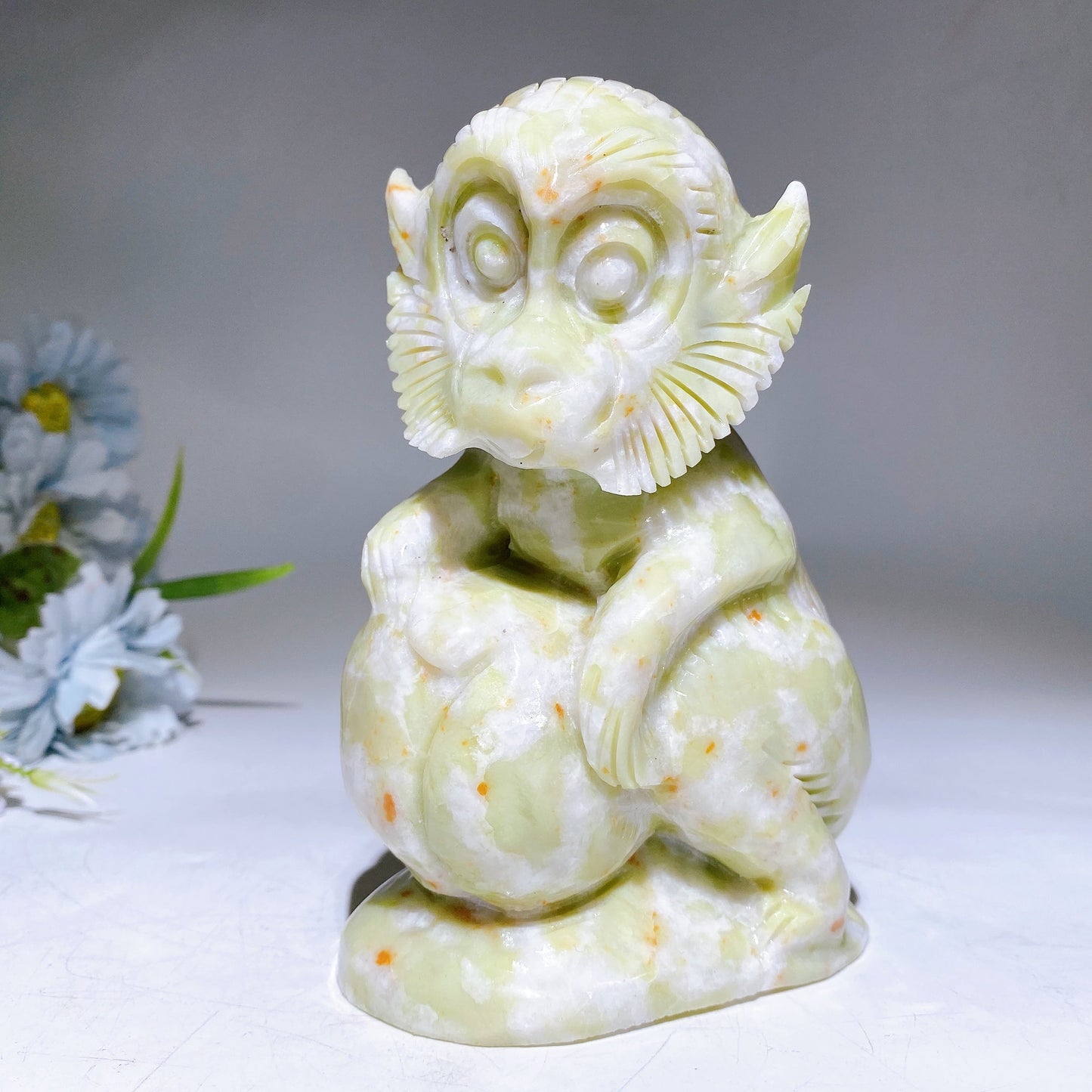 14.5cm Unique Jade Monkey Carving Crystal Healing Bulk Wholesale