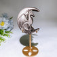 Silver Obsidian Unicorn Dragon Carving with Stand Crystal Healing Bulk Wholesale