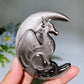 Silver Obsidian Unicorn Dragon Carving with Stand Crystal Healing Bulk Wholesale