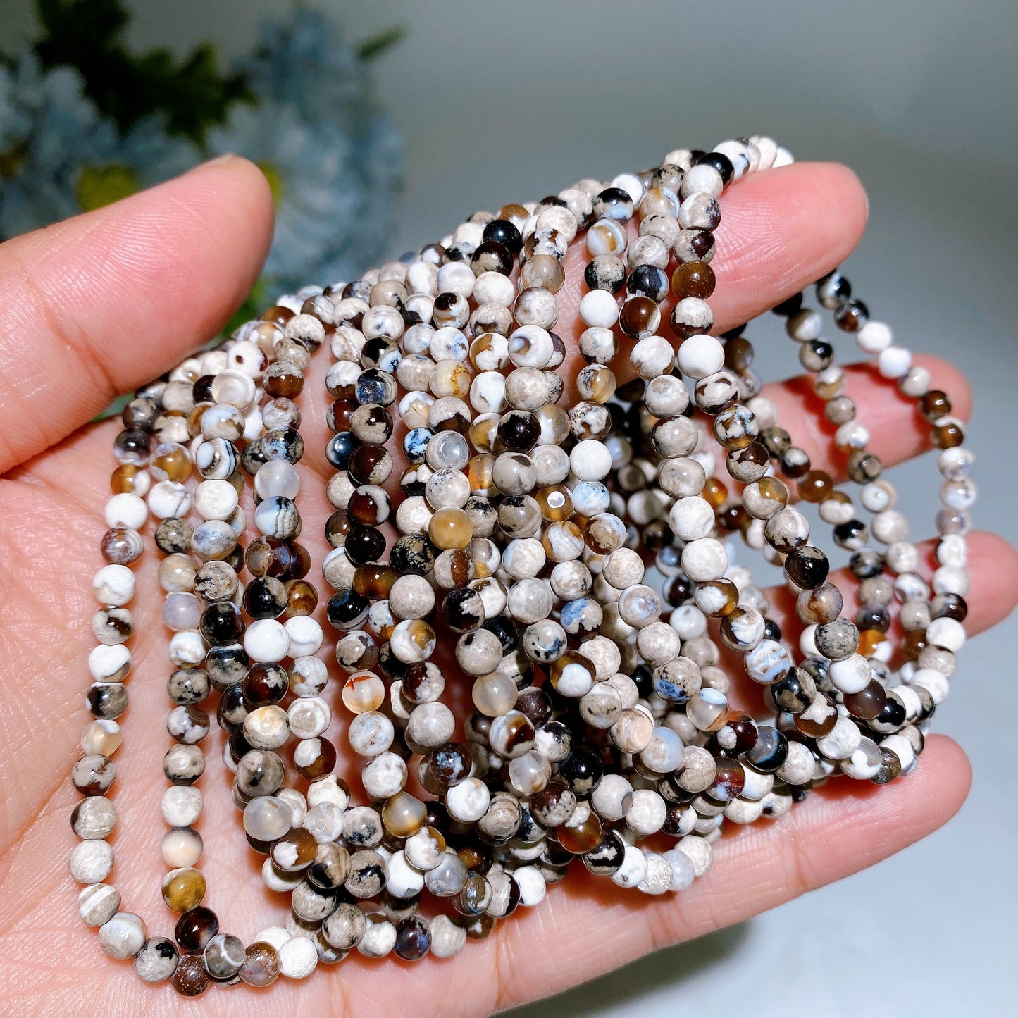 4mm Orca Agate Bracelet Crystal Healing Bulk Wholesale