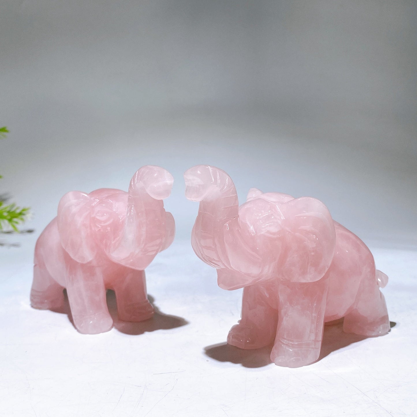 3.8" Rose Quartz Elephant Carving Crystal Healing Bulk Wholesale