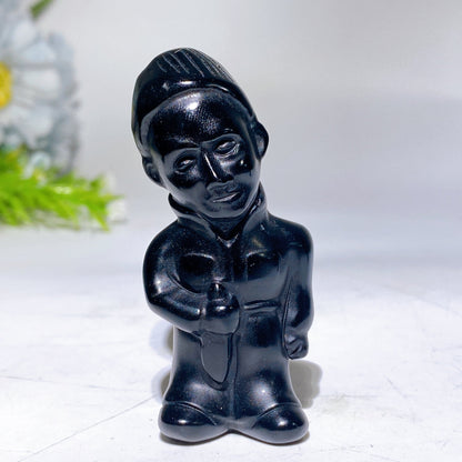 2.5"-2.8" Black Obsidian Killer Carving Crystal Healing Bulk Wholesale