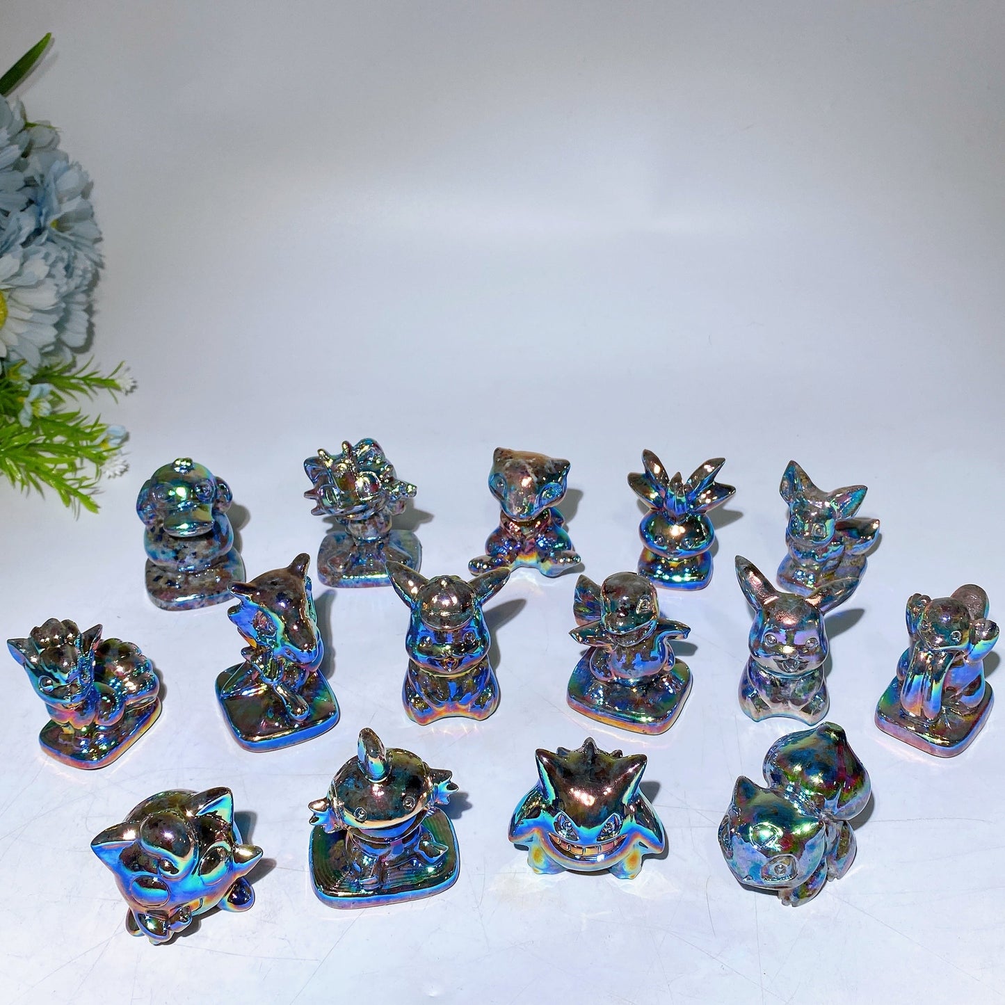 1.6"-2.4" Aura Yooperlite Pokemon Character Carving Crystal Healing Bulk Wholesale