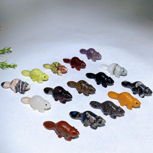 3.0" Natural Crystal Beaver Carving Crystal Healing Bulk Wholesale
